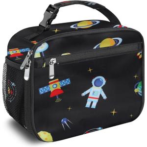 Kids Lunch Box for Boys Girls Lunch Bag Insulated Durable Lunchbox Children Lunch Tote Bag for School Astronaut