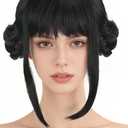 Black Double Braid Wig Anime Cosplay Wigs for Women Halloween Costume Wig