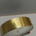 Presentime & Co Mozart Mantel Alarm Clock, Desk and Shelf Clock, Tabletop Decoration, 6 x 5.5 inch, Silent no Ticking, Wooden Base, Walnut Finish, Golden Color, Arabic Numeral