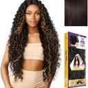 Sensationnel Butta Lace Precut Wig - Unit 7 Glueless Extra Wide 5 Inch Deep Parting Synthetic Pre Tweezed Smaller Knot Hairline (2 DARKBROWN)