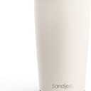 SANDJEST Beige Tumbler 20oz Stainless Steel Double Wall Vacuum Insulated, Travel Coffee Cup, Gifts for Men Women Birthday Christmas