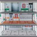 kivcmds Model Car Display Case 1:24 Scale Diecast Diorama Garage with Lights for Lego Alloy Car Collectibles Wood Storage Shelf,3 Tiers of 12 Parking Spaces, One Size