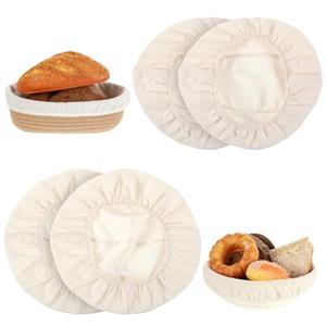 3 Pcs Bread Proofing Basket Cloth Liner, Round Banneton Basket Liner for Sourdough Bread, Natural Rattan Proofing Basket with Cloth Cover for Home Baking