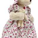 oitscute Teddy Bears Baby Cute Soft Plush Stuffed Animal Toy for Girl Women 16" (Red Flower)