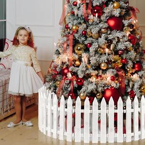 Aodaer 24 Pieces Christmas Tree Fences Plastic Picket Fence 12 Inch Christmas Fence Border Tree Barrier for Xmas Party Wedding Garden Home Fences Decoration, White