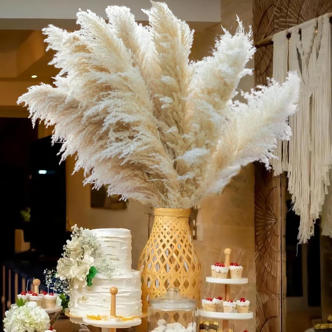 20pcs 40'' Pampas Grass Tall Decor - Pompas Floral, Tall Pampas Grass for Floor Vases, Living Room Floor, Floor Plants, Plumas para, and Grass Wall Decor