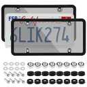 A Pair of Unbreakable Clear License Plate Frames, Slim Design, Rust-Proof Plasitc Holder, Fits All Standard Plates, Screws Included
