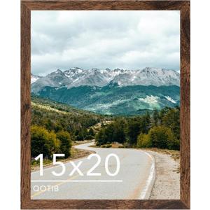 15x20 Picture Frame Deep Brown for Wall Hanging, Wood 15 x 20 Frame Poster Photo Frame for Wall Horizontally or Vertically, Deep Brown, 1 Pack