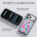 Clear TPU Phone Case Cover for iPhone with Design, Drop Protection, Cute Case for Girl Women (Clear-Flower1, iPhone 17 Pro Max)
