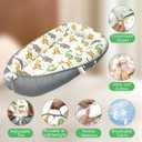 Baby Lounger for Newborn, Baby Nest Cover Breathable and Soft Cotton, Infant Lounger with U-Shaped Safety Bumper for Cozy Comfort Essentials (Dinosuars)