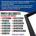 Upgraded Whole Parts Refrigerator French Door Gasket (Black) Part # W11368721 - Compatible with Some Amana, Jenn Air, Kenmore, Kitchen Aid, Maytag and Whirlpool Refrigerators, W11368721 (S)