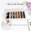 Velvet Sunglass Organizer Tray, Stackable Glasses Case for Drawer, Eyeglasses Watches Jewelry Display Holder Women Men