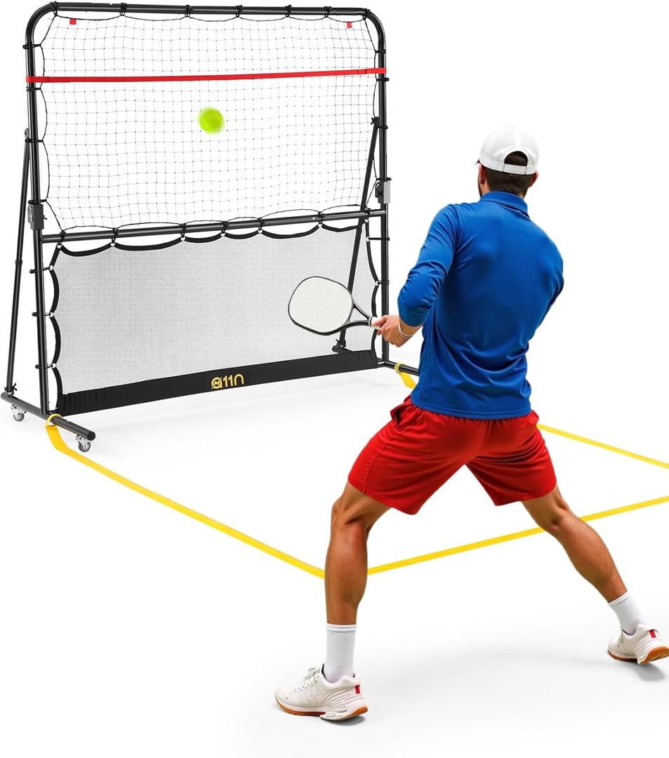 A11N SPORTS Pickleball Rebounder with Adjustable Angles & 360 Wheels Practice Rebounder for Forehand, Backhand, Dinks, Volleys Ideal for Indoor Garage or Outdoor Driveway