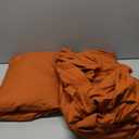 Amazon Basics Lightweight Microfiber 4-Piece Bed Sheet Set, Brick, Solid, Queen