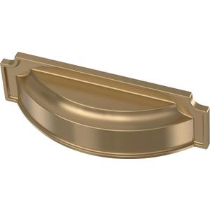 Franklin Brass 10 Pack Champagne Bronze Gold Cabinet Handles 3 inch or 3-3/4 inch (76mm or 96mm) Kitchen Cabinet Handles and Drawer Pulls for Cupboards and Dressers |Notched Backplate