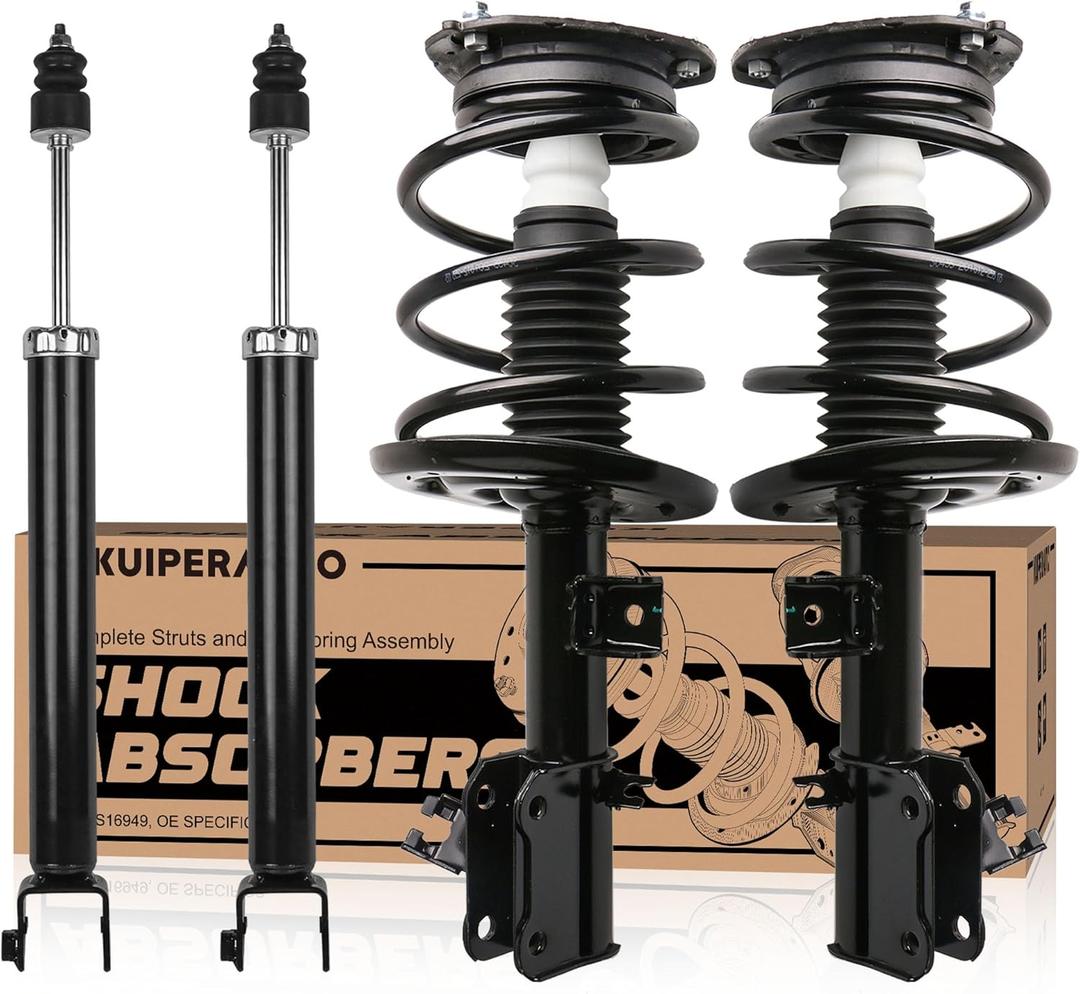 KUIPERAUTO Front + Rear Complete Struts Assembly 172392 172393 Compatible for 2007-2012 Nissan Altima Coupe/Sedan 2.5L Replacement Coil Spring Shock Absorber (Set of 4)