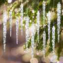 Patelai 12 Pcs Acrylic Icicles Hanging Ornaments Clear Christmas Tree Icicles Pendant Decorative for Christmas Xmas Holiday Wedding Party Decorations