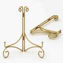 Iron Plate Stand for Display with Folding Design, Picture Stands for Tables, 12 Inch Large Easels for Displaying for Book, Art Piece, Photo and Platter, 12 Gold, 2-Pack