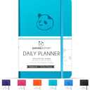 Panda Planner Classic A5 Daily Planner 2026  Undated Daily Monthly & Quarterly Planner with Hourly Schedule, To Do List, Goal Planner, Habit Tracker, Gratitude Journal & Productivity Organizer  Cyan Blue