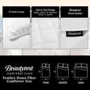 Beautyrest Ultra-Soft White Goose Feather Down Fiber Comforter Queen Size-100% Cotton Skin-Friendly Down Comforter-Luxury Hotel Style Duvet Insert Medium Weight for All Season,White (90" W X 90" L)