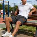 BUXKR Men's Lightweight Athletic Shorts Loose Fit Workout Shorts with Pockets for Gym Training and Sports, Quick-Dry Summer (Gray, M)