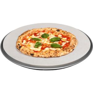FibraMent Premium 20 Round Extra Large Pizza Stone with Flame Diverter for Oven or Grill  Compatible with Big Green Egg XL, Kamado Joe Big Joe, Weber Kettles  Ranked BEST OVERALL PIZZA STONE