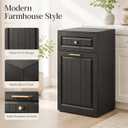 13 Gallon Pull Out Trash Can Cabinet with Drawer
Hidden Wooden Garbage Cabinet for Kitchen, Freestanding Modern Farmhouse Waste Bin Holder, Black