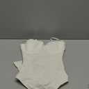 SHAPSHE Strapless Shapewear Corset Bodysuit Tops for Women Tummy Control V Neck Thong Body Shaper Going Out Outfits (Medium, White)