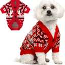 Dog Christmas Sweater Classic Pattern Dog Christmas Outfit Soft Warm Knitted Pet Clothes Cold Weather Puppy Clothes for XL Dogs Cats