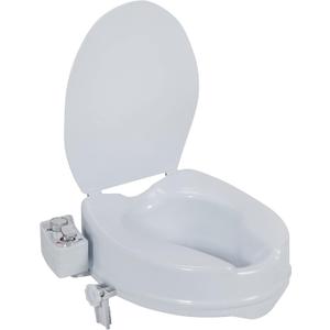 Drive Medical PreserveTech Raised Toilet Seat with Bidet (Adjustable Temperature) Toilet Seat Riser, Elevated Toilet Seats for Seniors, Toilet Seat Bidet, Toilet Seat Elevator with Bidet Sprayer