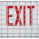 Shimeyao 2 Pcs Red Exit Sign Wire Guard Damage Cage with R-Type Wire Clips, Coated Steel Mesh Design for Commercial Use Indoor Outdoor, Easy Installation (Large Side Open,30.5" X 14")