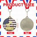 20 Pcs Gold Patriotic Award Medals Bulk 2'' Academic Star Performer Dance Great Job Medallion with Neck Ribbons Metal Trophy Award Prize Gift for Tournaments Competitions Party