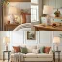 26" Vintage Ceramic Table Lamp for Home Decor, Farmhouse Retro Terracotta Lamp with Handles for Living Room, Rustic Pottery Bedside Nightstand Lamps for Bedroom, End Table, Entryway (Bulb included)