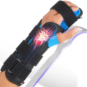FEATOL Resting Hand Splint Stroke Hand Night Immobilizer with Removable Splints- Pain Relief For Carpel Tunnel, Stroke Recovery, Arthritis, Tendinitis-Functional Support Wrist Finger Brace-Left Hand Large-For Men and Women