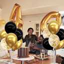 TONIFUL 4 Set Black Gold Balloon Centerpieces for Table, Balloon Stand Kit for Black Gold Party Decor 40th 50th 60th 70th Birthday Decorations Anniversary Graduation Decorations 2026 Retirement