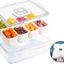 Snackle Box Container, Snack Tray with Lid and Handle, Snacklebox with Reusable Ice Pack, Halloween Candy Bowl, Divided Snack Containers, 8 Compartment Snackable Boxes, for Halloween Party