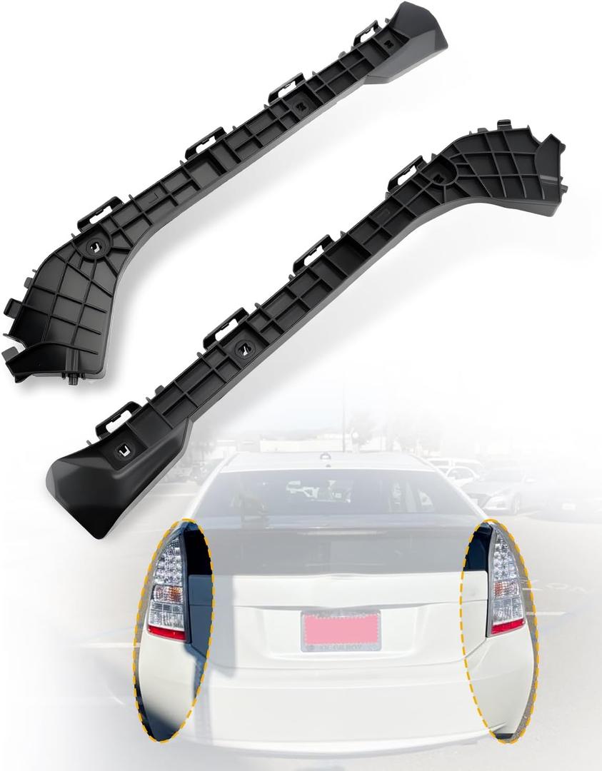 Rear Bumper Cover Retainer Set, Compatible with 2010-2015 Toyota Prius, 2012-2015 Prius Plug-In, Black Back Left & Right Side Bumper Retainer Bracket Pair, Replace# TO1132102, TO1133102