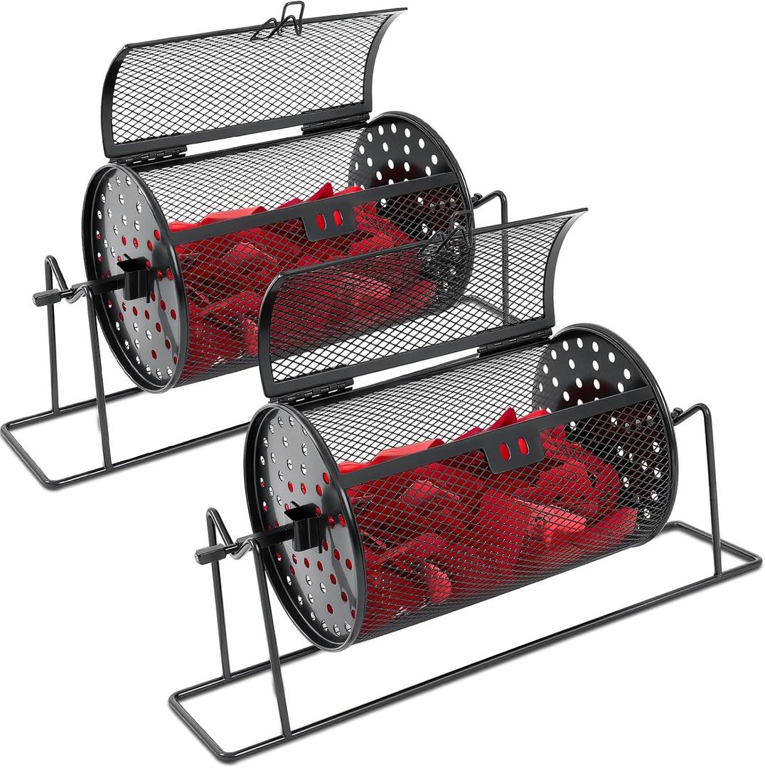 Teenyyou 2 Pcs 7" X 4.7" Small Raffle Drum Upgraded Ticket Spinner Holds 600 Tickets Raffle Wheel Spinner with Stand Drum Cage for Games Events