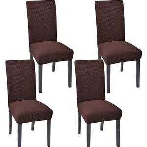 Aertiavty Dining Room Chair Covers, Set of 4, Kitchen Chair Slipcovers, Chocolate