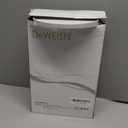 deweisn Floor Mount Tri-Fold Lighted Vanity Mirror with 21 LED Lights, Touch Screen and 3X/2X/1X Magnification, Two Power Supply Modes Make Up Mirror, Travel Mirror (White)