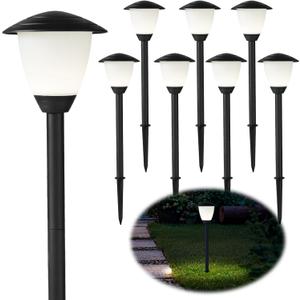 Low Voltage Pathway Lights LED Landscape Lights, 1.7W 12V, 3000K Warm White, IP65 Waterproof, ETL Listed, for Yard, Walkway, Garden, Black 6 Pack