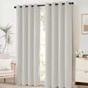 Yakamok Light Beige Room Darkening Thermal Insulated Light Blocking Blackout Curtains 84 inch Long Window Treatment Drapes for Living Room Bedroom (52Wx84L, Light Beige, 2 Panels)