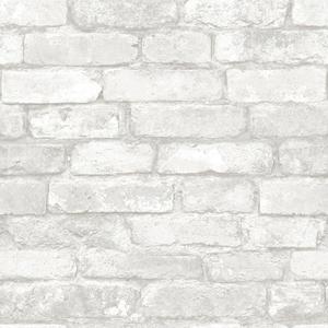 NuWallpaper Grey and White Brick Peel and Stick Wallpaper, Grey and White Brick Removable Contact Paper for Walls, Self Adhesive Wall Covering for Bedroom Living Room Accent Wall
