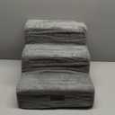 Dog Stairs for Small Dogs, 3-Step Non-Slip Pet Stairs for Couch Sofa and Chair, Dog Bed Stairs for Puppy, Older Cat,Grey,13.6" H