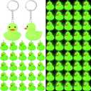 Deekin Duck Keychain Glow in The Dark Cruise Rubber Duck Halloween Keyring Party Favors Gifts Supplies Game Prizes (2.17 Inch)