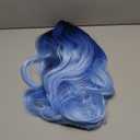 BERON Blue Wigs Long Wavy Wig for Women Girls Blue Ombre Colored Heat Resistant Synthetic Hair Wigs for Cosplay Party Daily or Use