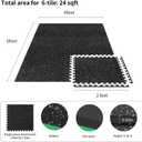 0.56in Thick 24 Sq Ft Gym Flooring for Home Gym, 6 Tiles Workout Exercise Equipment Mats, Rubber Top with EVA Foam, Interlocking Puzzle Floor Tiles for Fitness Room, Protective Flooring Mat