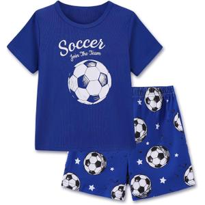 Mikrdoo Boys Pajamas Short Sleeve Summer PJs 2 Piece Sleepwear for Kids Size 2-14 Years (White, XL)