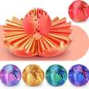 Gear Ball 3D Printed Spin Ball or Cube Fidget Toy,Gear Sphere Fidget Toy,Fidget Ball Gear Toy for Stress and Anxiety Relief, Stress Ball GearSphere Desk Toy for Adults & Kids(Golden Red, 3.1 Inch)