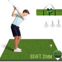 Golf Hitting Mat 3x5/4x4/5x4/6x4FT, Thick Durable Turf & Foam Base